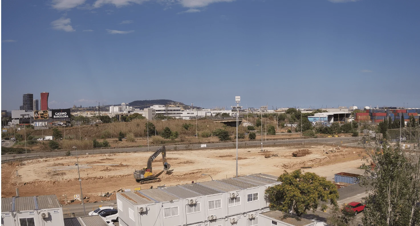 Comparison image from the construction time-lapse of the new SEM headquarters