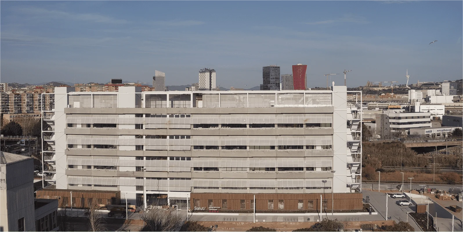 Comparison image from the construction time-lapse of the new SEM headquarters