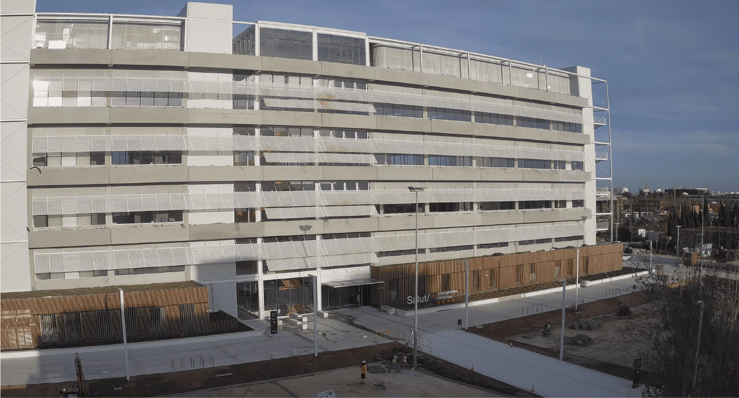 Comparison image from the construction time-lapse of the new SEM headquarters