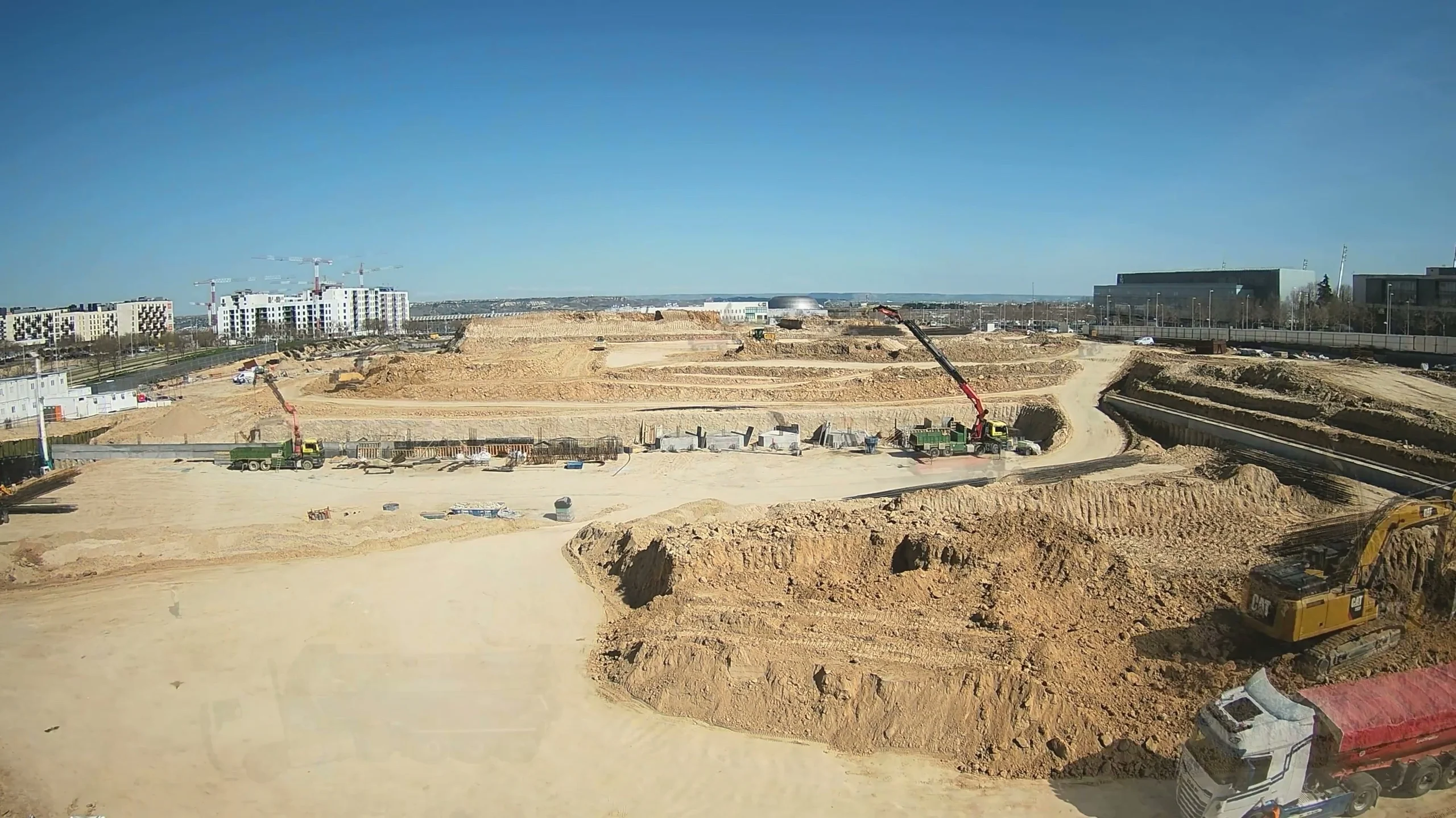 Fixed-camera construction filming at the new Ciudad de la Justicia in Madrid