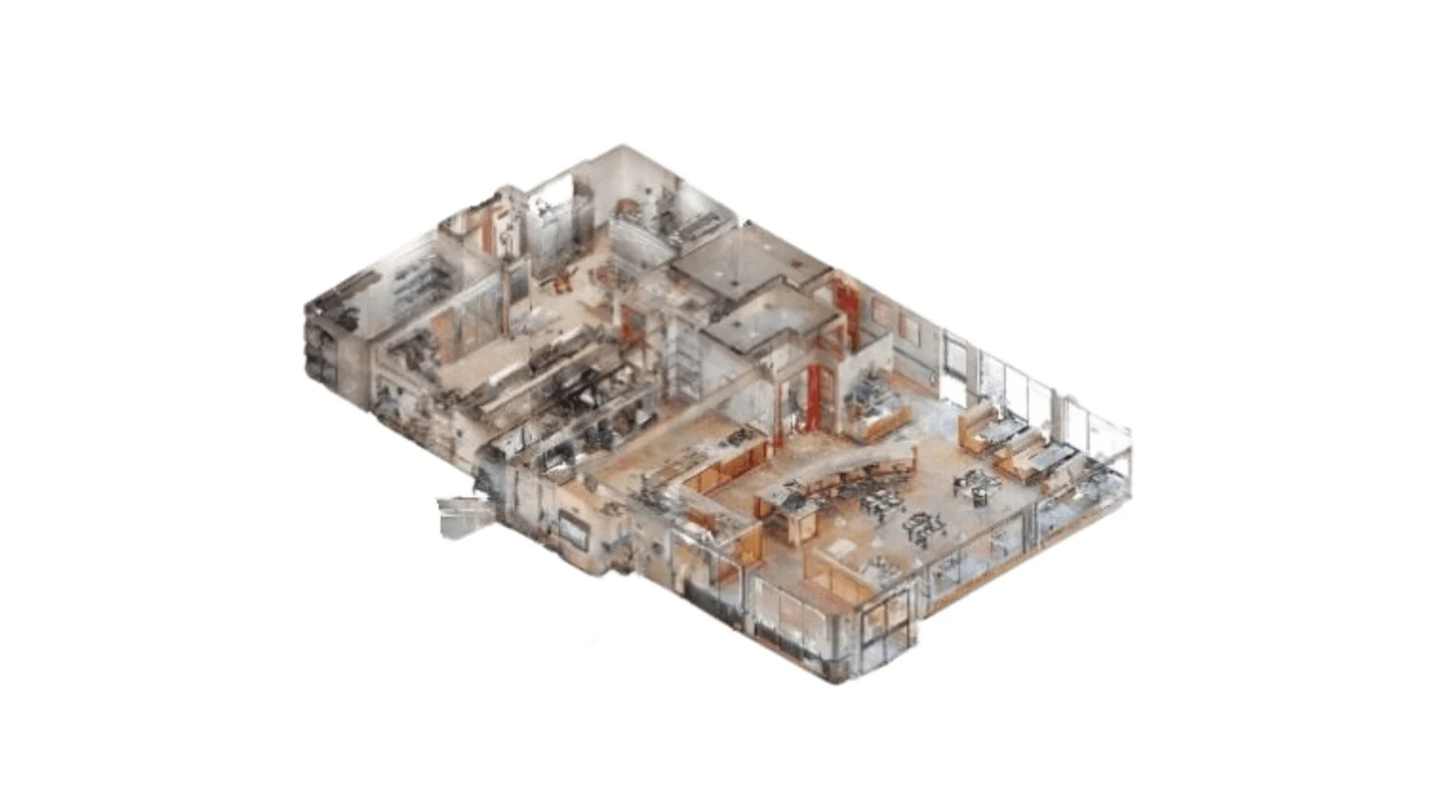 Scan to BIM with a 3D laser scanner, BIM model point cloud