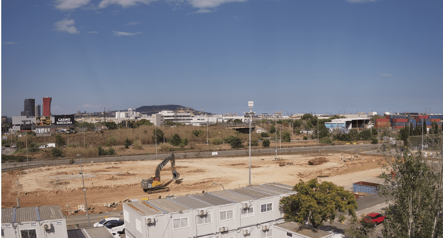 Imagen comparativa de proyecto Timelapse de obra de nueva sede SEM