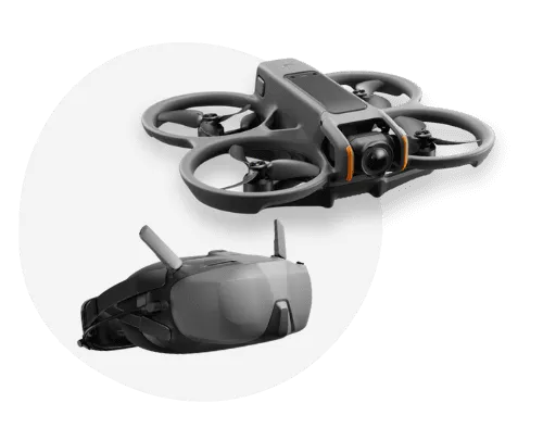 equipo reportajes dron fpv cinewhoop con gafas